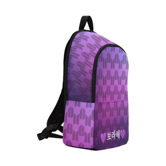 Borahae BTS & ARMY Logos Fabric Backpack - K-Pop Inspired School Accessories