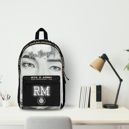BTS RM Black Backpack - Kim Namjoon Knapsack, Kpop Fan Gift, BTS Merchandise