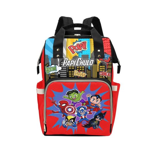 Custom Superhero Diaper Backpack Personalized Diaper Bag