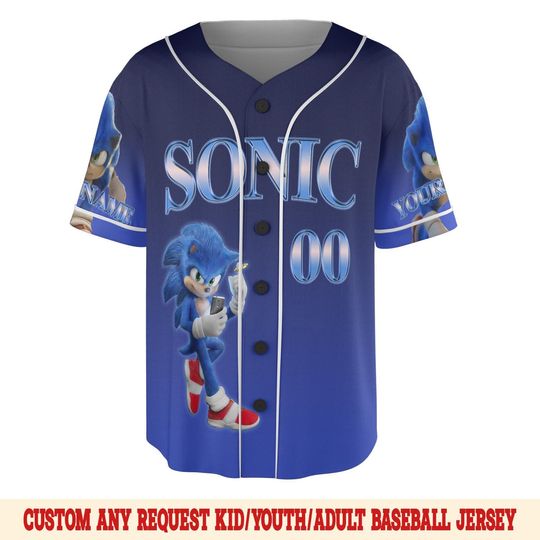 Sonic Baseball Jersey, Sonic the Hedgehog 3 Jersey, Shadow the Hedgehog Baseball Jersey