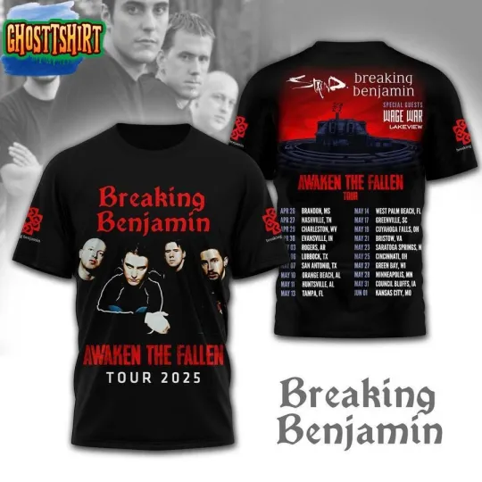 Breaking BenAwaken The Fallen Tour 2025 3D T-Shirt