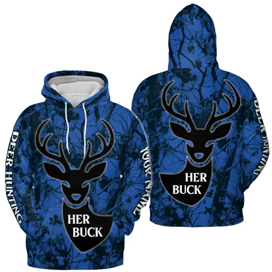 Personalized Deer Couple Hoodie 3D, Deer Lover Hunting Hoodie