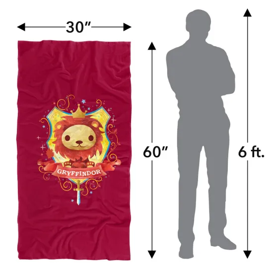 Harry Potter Watercolor Gryffindor Crest Licensed Beach Towel 30"x60"