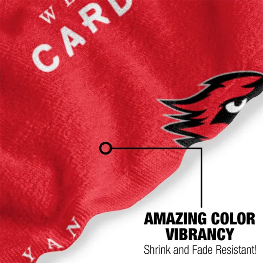 Wesleyan University Beach Towel/Bath Towel, 30"x60" Logo Pattern