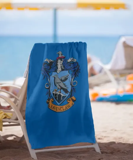 Harry Potter Drawn Ravenclaw Crest Officially Licensed Beach Towel 30"x60"