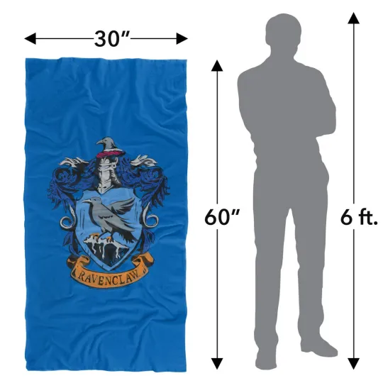 Harry Potter Drawn Ravenclaw Crest Officially Licensed Beach Towel 30"x60"