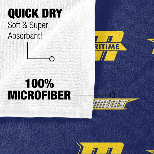 Massachusetts Maritime Academy Beach Towel/Bath Towel, 30"x60" Logo Pattern