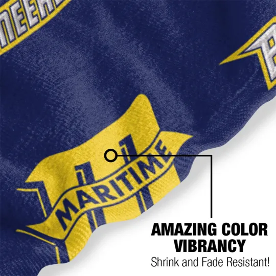 Massachusetts Maritime Academy Beach Towel/Bath Towel, 30"x60" Logo Pattern