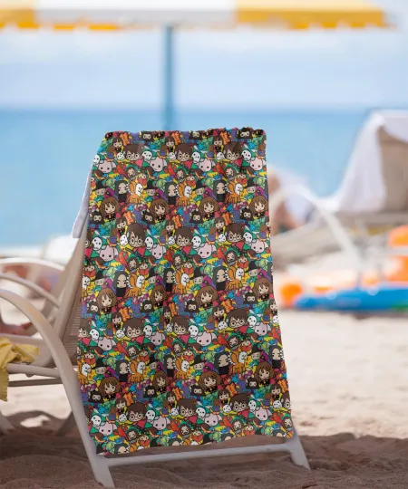 Harry Potter Hero Chibi Collage Officially Licensed Beach Towel 30"x60"