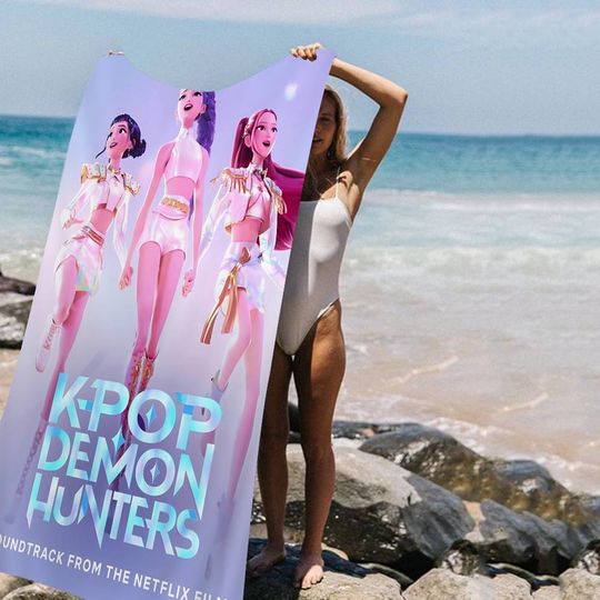 Popular Anime K-Pop D-Demon Hunters Microfiber Beach Towel