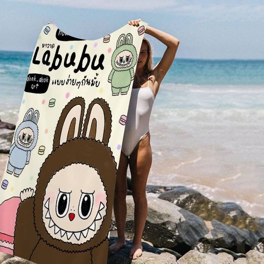 Cute Labubu  Beach Towel