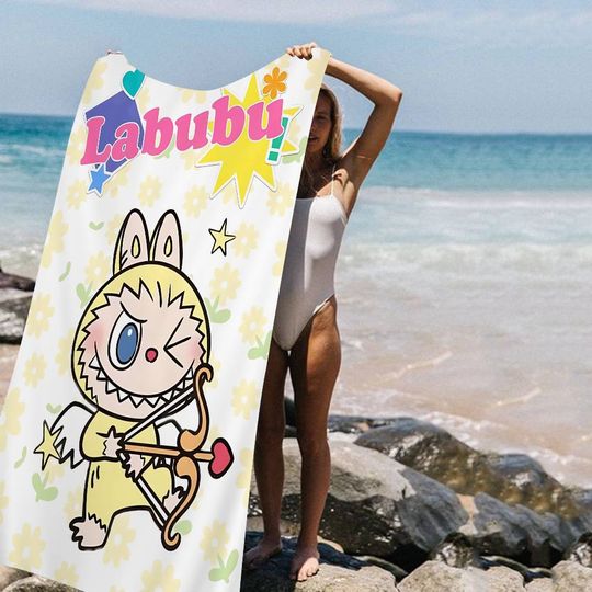 Cute Labubu  Beach Towel