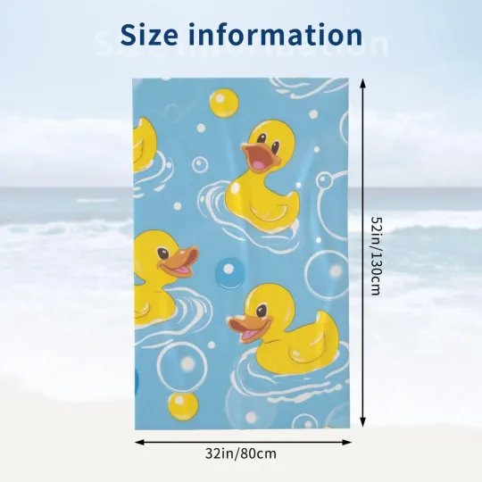 Rubber Duck Beach Towel Fun Water Theme Sand-Free Microfiber Bath Towel Ultra...