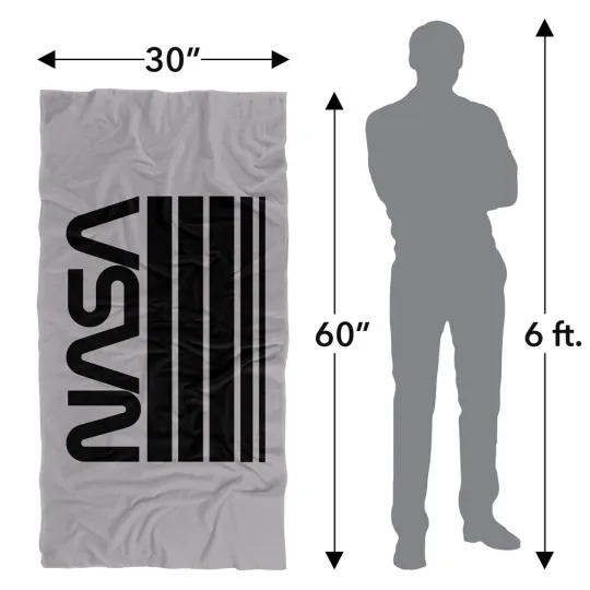 NASA Worm Logo Stripes Officially Licensed Beach Towel 30"x60"