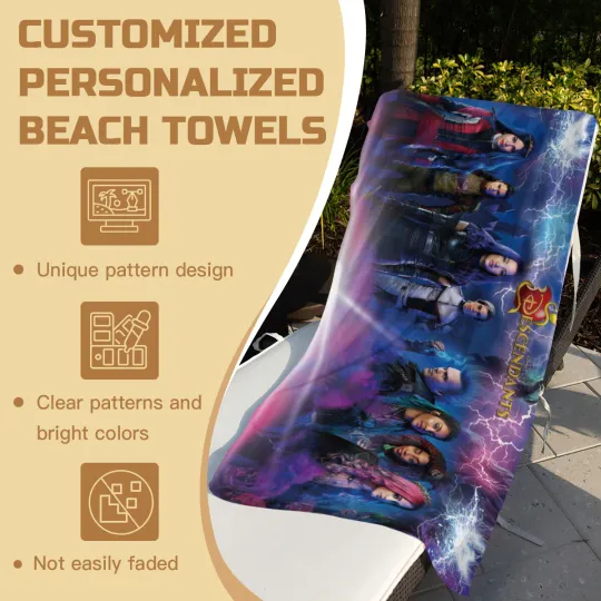 Descendants Beach Towel Quick Drying Microfiber Cozy Lightweight 30"x60"