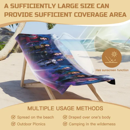 Descendants Beach Towel Quick Drying Microfiber Cozy Lightweight 30"x60"