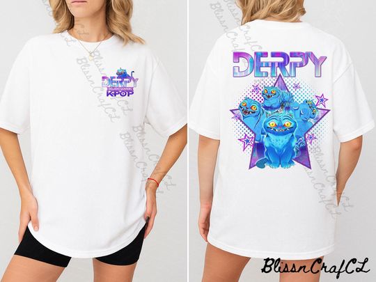 Kpop Demon Hunter Derpy Tiger 2 sides Shirt, Derpy the Tiger And Bird Demon Hunter Tiger Shirt, Saja Boys Shirt, Gift for Saja Boys fans
