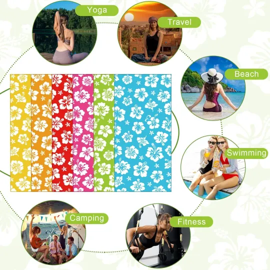 6 Pcs Microfiber Beach Towel 28 X 59 Inch Oversized Large Quick Dry Lightweight