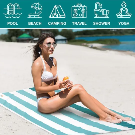 Sun Cube Microfiber Beach Towel, Quick Dry Sand Free Beach Towel, Lightweight, C