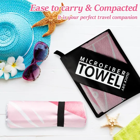 Cherry Bow Oversized Beach Towels - Double-Sided Thin Microfiber Lightweight ...