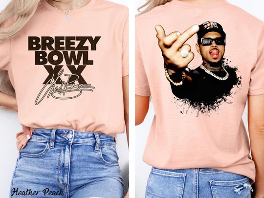 Chris Brown Breezy Bowl XX Double Sided T-Shirt, Chris Brown Album Merch, Chris Brown Fan Gift