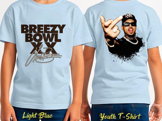 Chris Brown Breezy Bowl XX Double Sided T-Shirt, Chris Brown Album Merch, Chris Brown Fan Gift