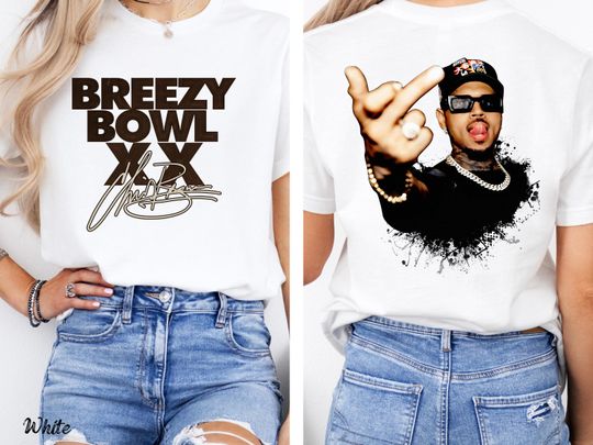 Chris Brown Breezy Bowl XX Double Sided T-Shirt, Chris Brown Album Merch, Chris Brown Fan Gift