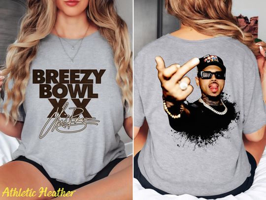 Chris Brown Breezy Bowl XX Double Sided T-Shirt, Chris Brown Album Merch, Chris Brown Fan Gift