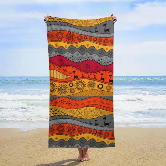 The Wild Microfiber Beach Towel Lightweight Thin Sand Free Quick Dry Absorbent