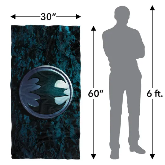 Batman  Beach Towel 30x60" Batcave Bat Symbol Logo Microfiber Bath Official