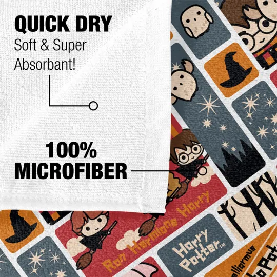 Harry Potter Cute Chibi Pattern Officially Licensed Beach Towel 30"x60"