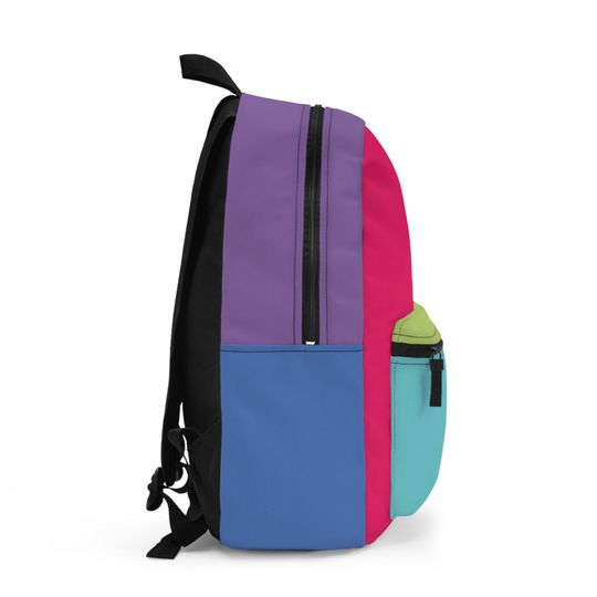 Colorful Lightweight Color Block Backpack | Vibrant Polyester School Bag | Adjustable Straps & Blank Name Tag | Durable Daily Use