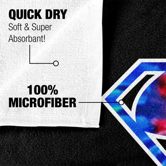 Superman Superman Tie Dye Logo Officially Licensed Beach Towel 30"x60"