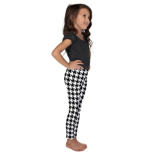 Chef Goofy Kids Yoga Leggings Black and White Houndstooth Pattern