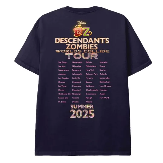 Descendants Zombies Worlds Collide Tour 2025 T-Shirt