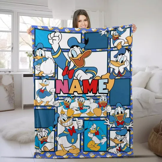 Personalized Donald Duck Fleece BLANKET MOTHER DAY GIFT