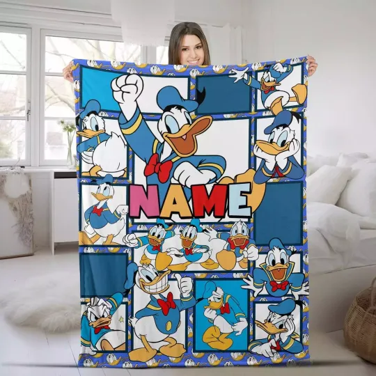 Personalized Donald Duck Fleece BLANKET MOTHER DAY GIFT