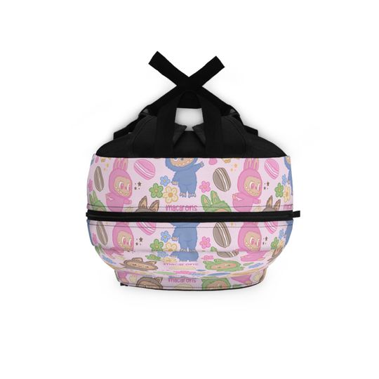 Personalized Labubu Macaron Backpack - Cute Pastel Bunny Kids School Bag