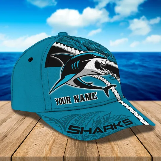 Cronulla Sharks Custom Name NRL Rugby Team Fan Cap