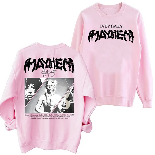 Ld Ga MAYHEM 2025 Oversized Harajuku Round Neck Long Sleeve Sweatshirt