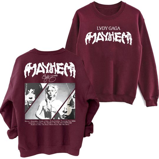 Ld Ga MAYHEM 2025 Oversized Harajuku Round Neck Long Sleeve Sweatshirt