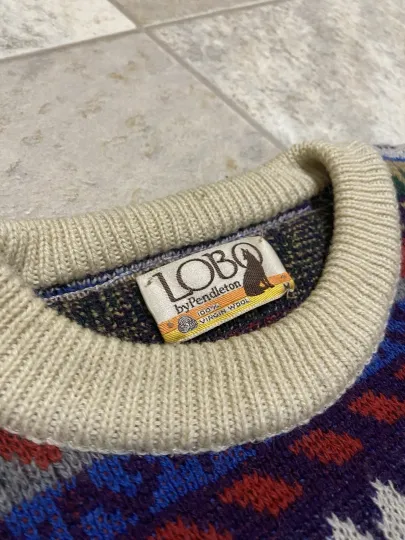 Vintage Pendleton Lobo Sweater Size Medium Virgin Wool