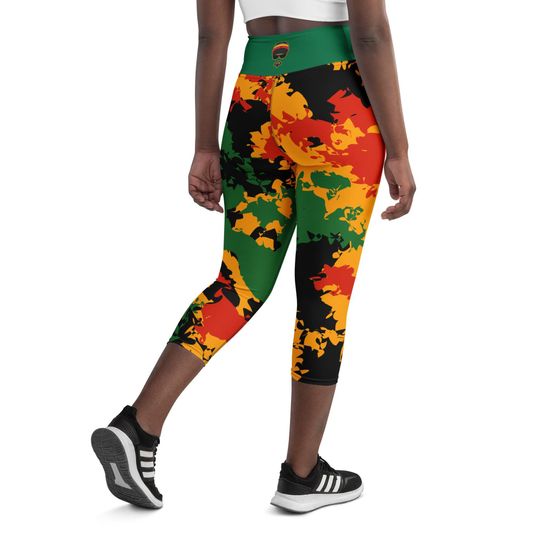 Rastaman Camo Yoga Capri Leggings