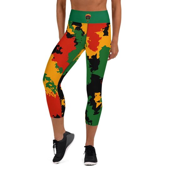 Rastaman Camo Yoga Capri Leggings