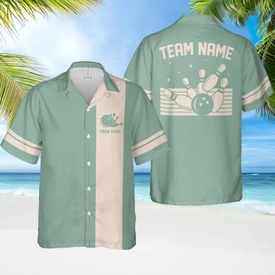 Personalized Bowling Hawaiian Shirt, Bowling Team Matching Hawaii Shirt