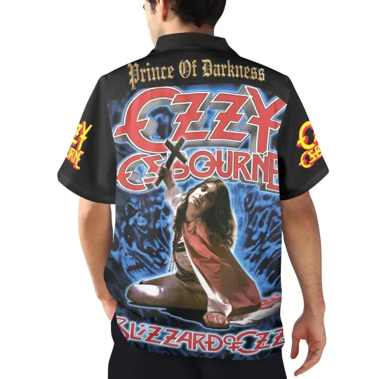 Ozzy Osbourne Button Down Hawaiian Shirt