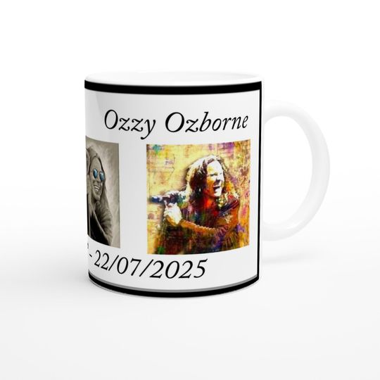 Ozzy Osbourne Memorial Mug, Black Sabbath Singer Gift
