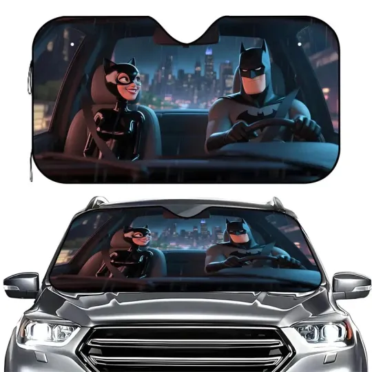 Batman and Catwoman Car Sun Shade, Movie Auto Sunshade