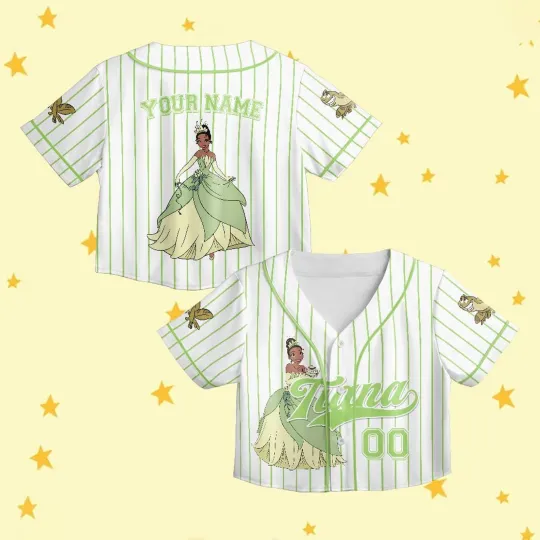 Personalized Beautiful Tiana The Princess And The Frog Crop Top Baseball Jersey