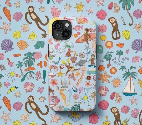 Curious George Beach Style Case – Tough Protective Cover with Monkey Graphic